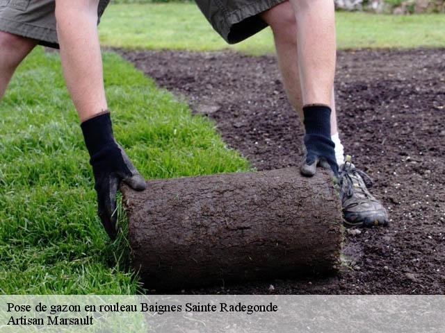 Pose de gazon en rouleau  baignes-sainte-radegonde-16360 Artisan Marsault