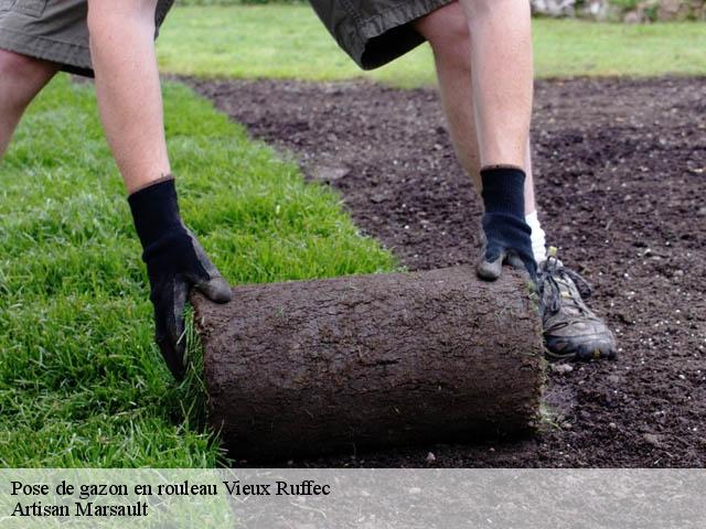 Pose de gazon en rouleau vieux-ruffec-16350 Artisan Marsault